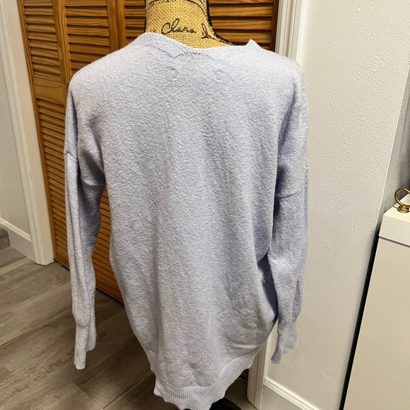 LOFT Light Blue V-Neck Tunic Sweater - Size L - Picture 3 of 7